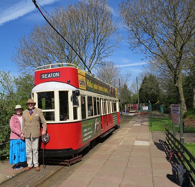 the tram driver volunteered to take our picture