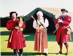 Binham Medieval Banquet. L - R Richard Blake, Elizabeth Gutteridge, Chris Gutteridge